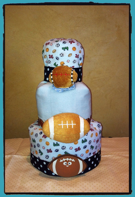 Football Baby Shower Diaper Cake