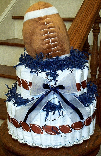 Football Baby Shower Diaper Cake