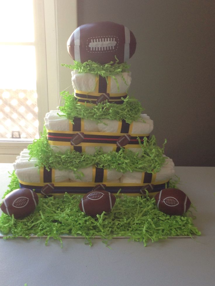 Football Baby Shower Diaper Cake