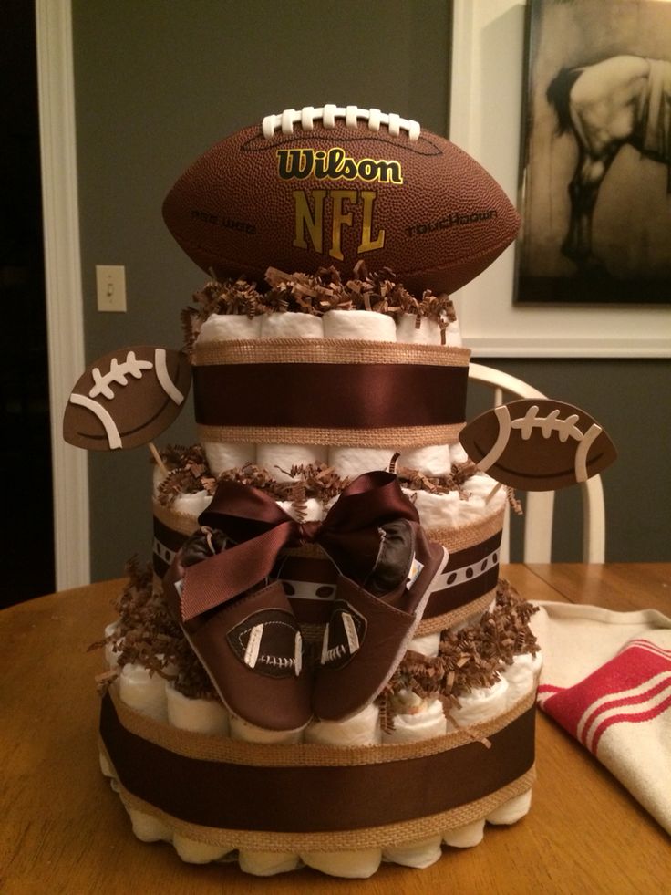 12 Photos of Football Diaper Cakes For Baby Showers