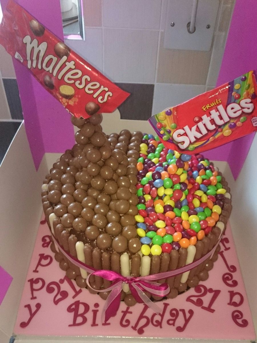 Gravity Skittles Cake