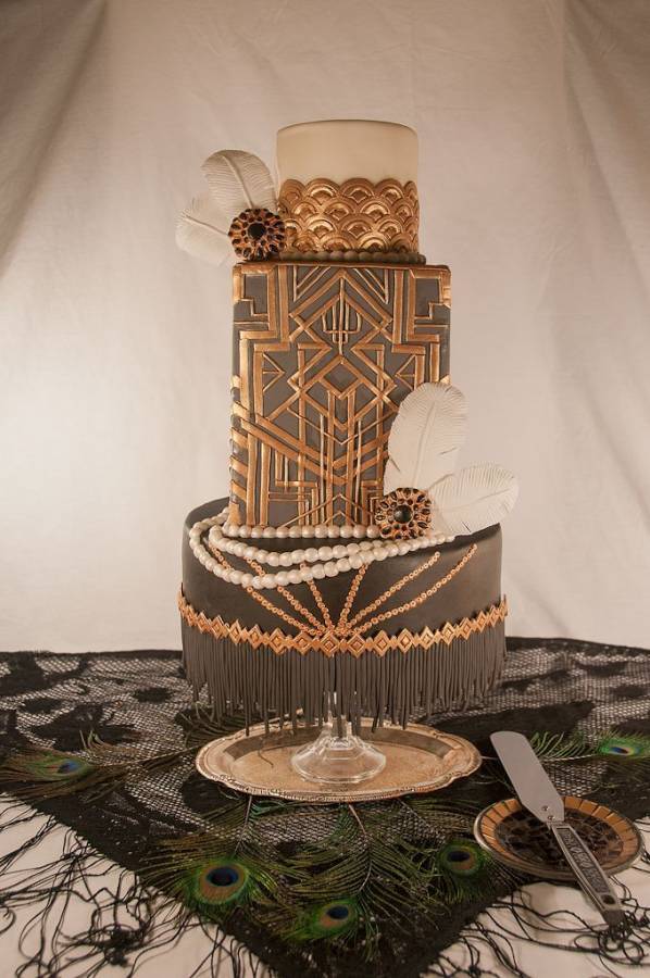 Great Gatsby Themed Wedding Cake