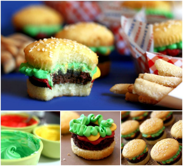 8 Photos of Cheeseburger And Fries Cupcakes