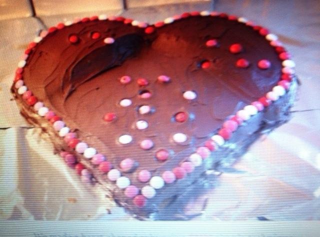 Heart Shaped Valentine's Cake