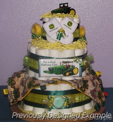 John Deere Baby Shower Diaper Cake