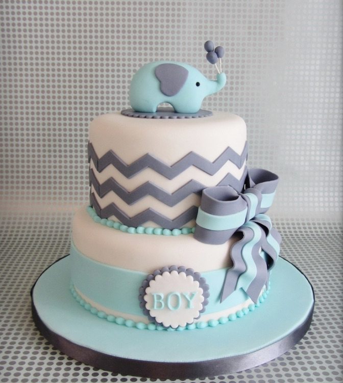 Little Elephant Baby Shower Cake