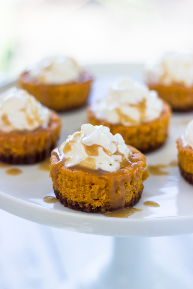 Mini Pumpkin Cheesecakes with Gingersnap Crusts