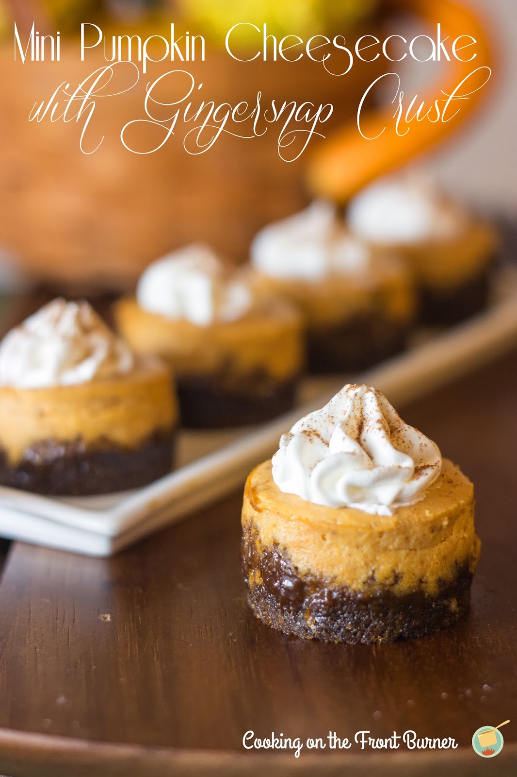 Mini Pumpkin Cheesecakes with Gingersnap