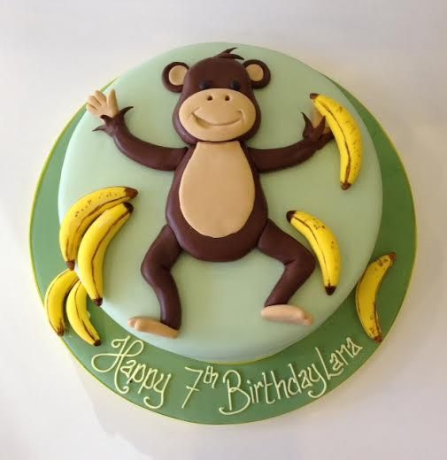 Monkey Birthday Cake Cartoon