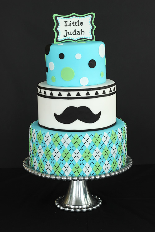 Mustache Baby Shower Cake