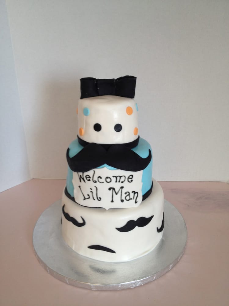 Mustache Baby Shower Cake