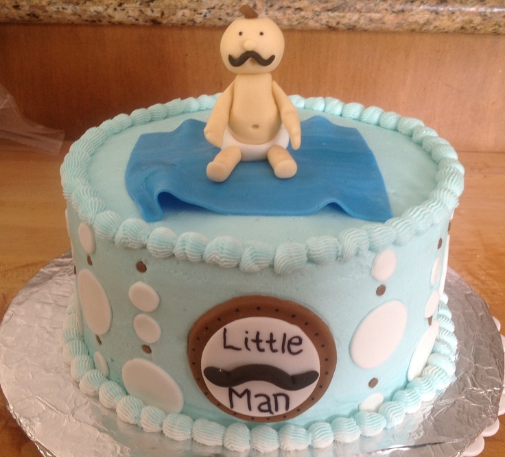 Mustache Baby Shower Cake