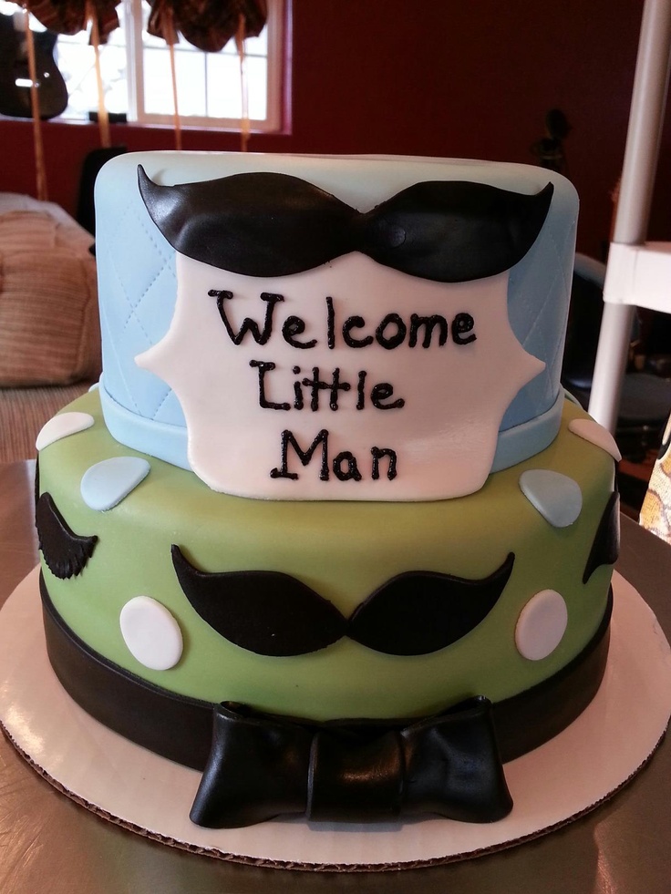 13 Photos of Mustache Theme Baby Shower Cakes