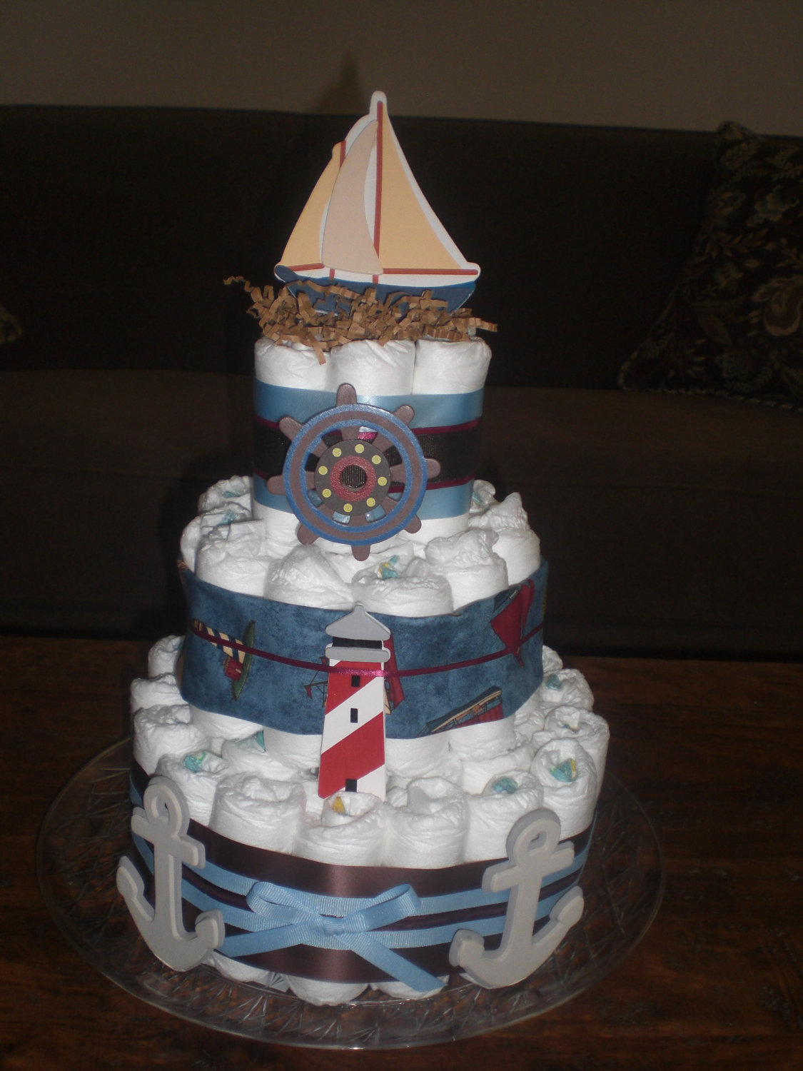 Nautical Baby Shower Diaper Cake Boat