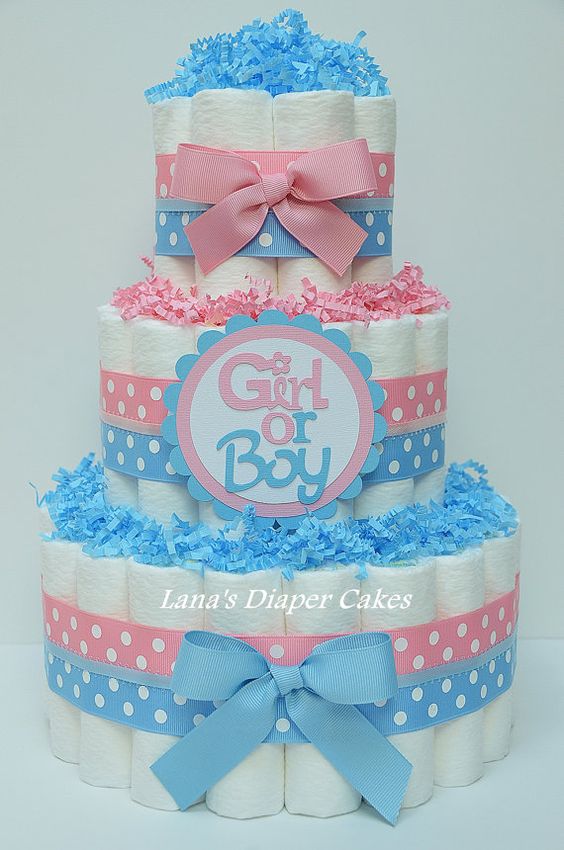 Pink Girl Baby Shower Diaper Cake