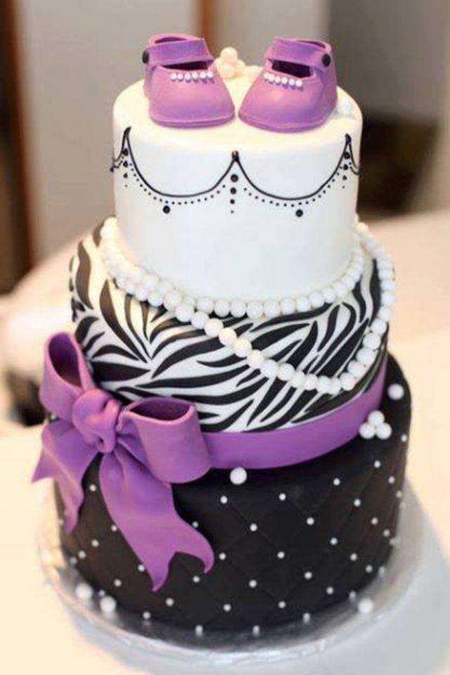 Purple Baby Shower Cake