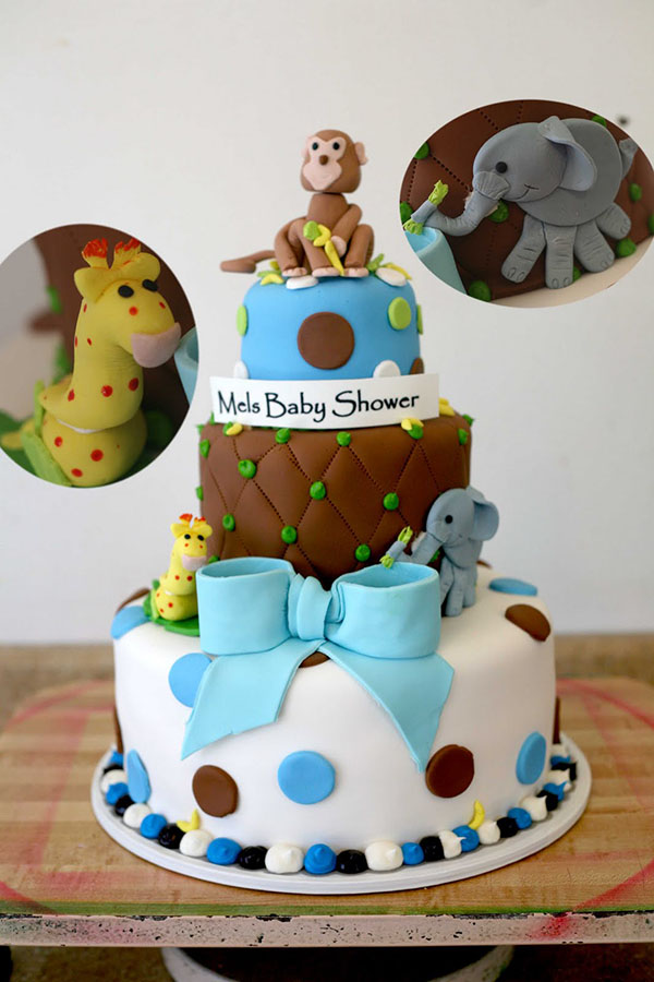 Safari Animal Baby Shower Boy Cake Ideas