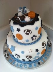 Sports Theme Baby Shower Cake