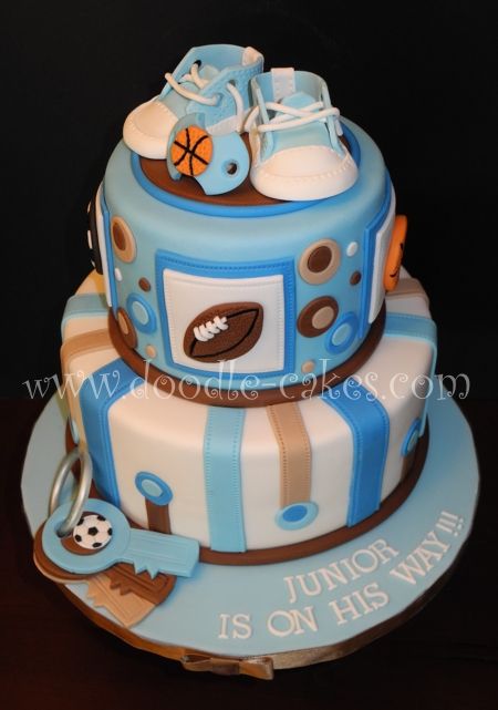 Sports Themed Baby Shower Cake