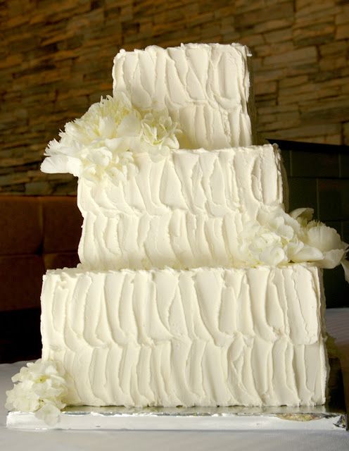 Square Buttercream Wedding Cake