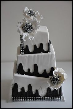 Square Topsy Turvy Wedding Cake