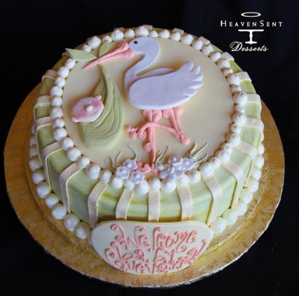 10 Photos of Stork With Baby Shower Cakes On It