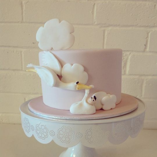 Stork Baby Shower Cake