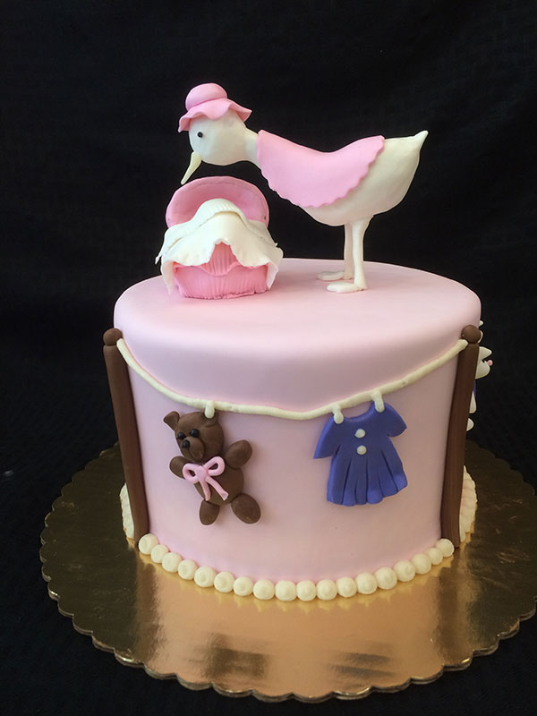 Stork Baby Shower Cake