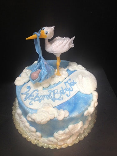 Stork Baby Shower Cake