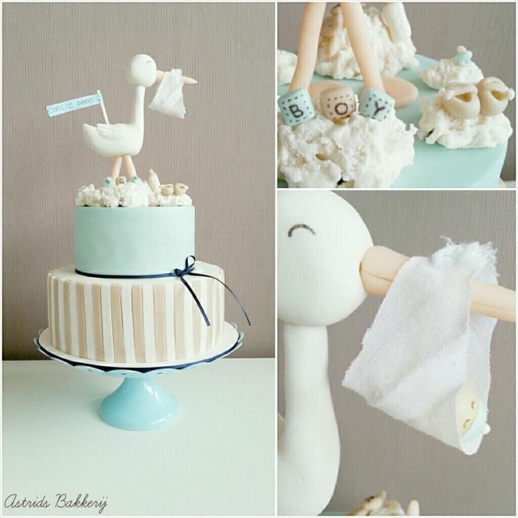 Stork Baby Shower Cake