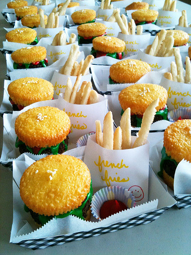 Sugar Cookie Cupcake Burgers and Fries