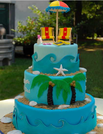 Tropical Beach Themed Cake