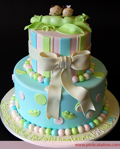 Twin Baby Shower Cake