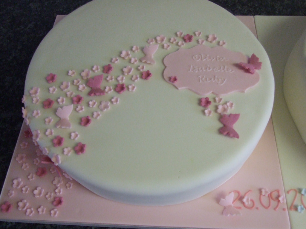 Twin Girls Christening Cake