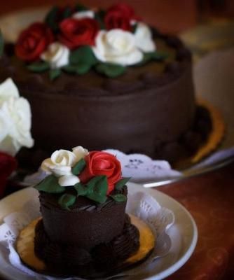 Wedding Cake with Buttercream Roses