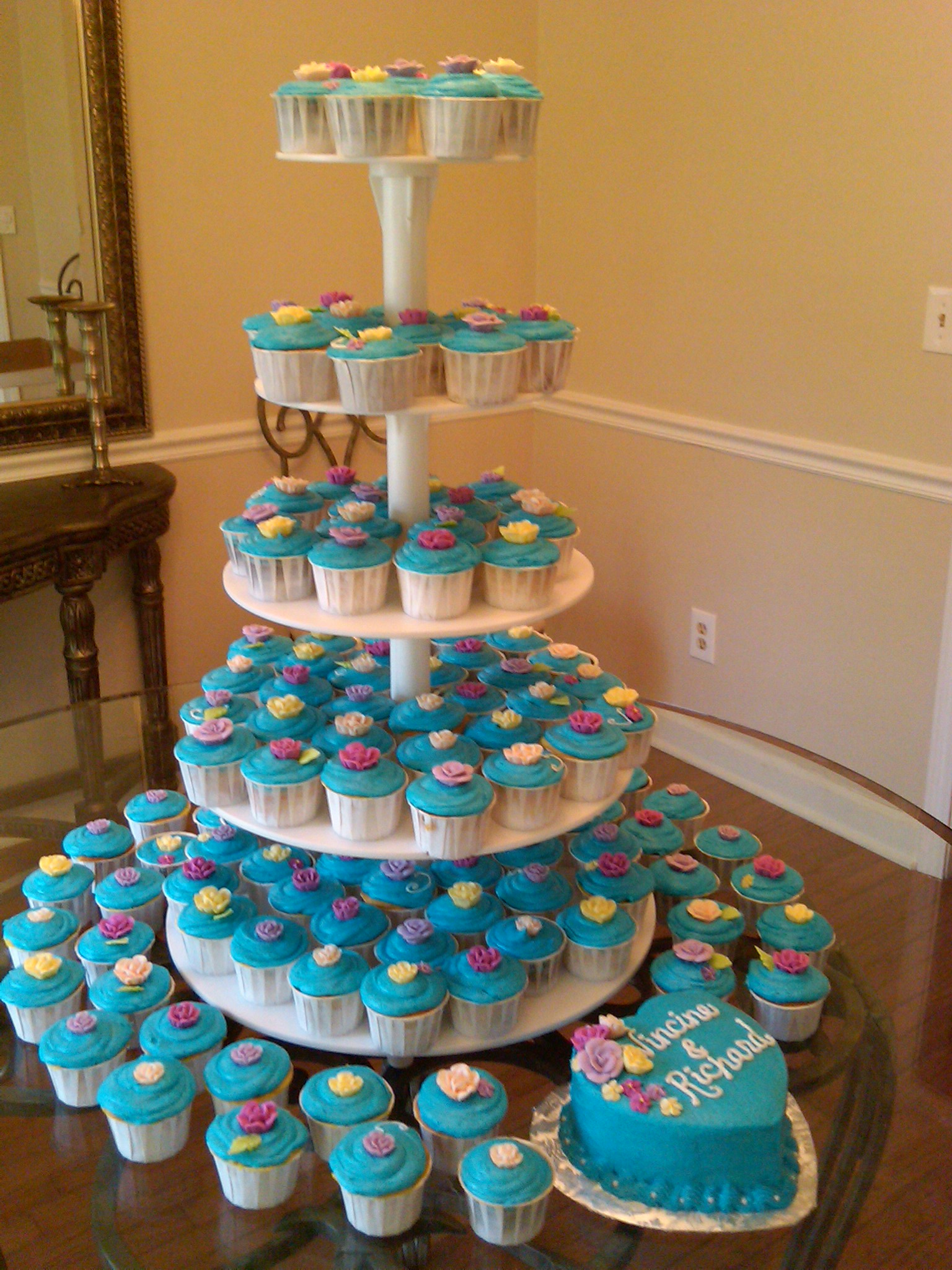 Wedding Cake with Cupcakes