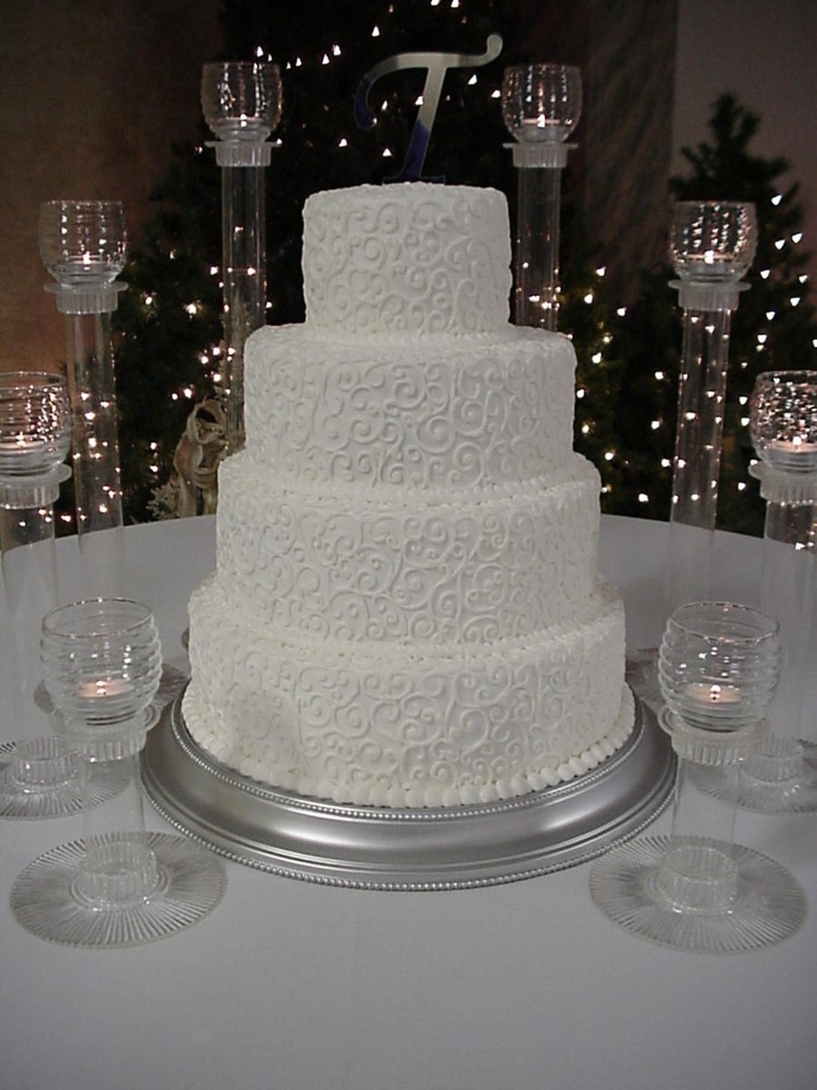 White Buttercream Wedding Cake