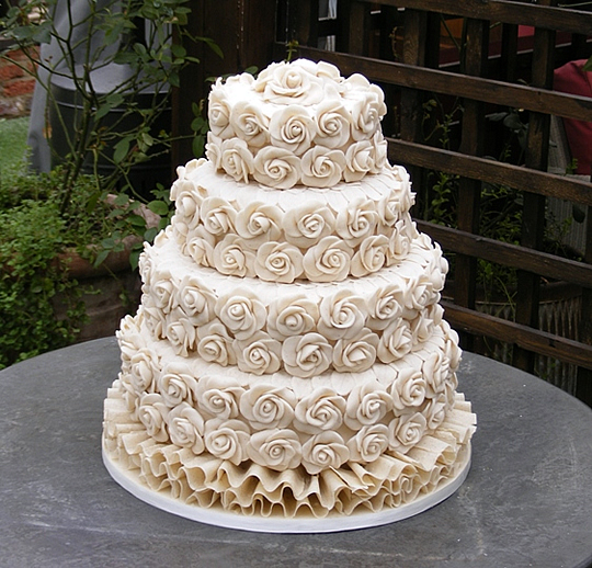 White Chocolate Rose Wedding Cake