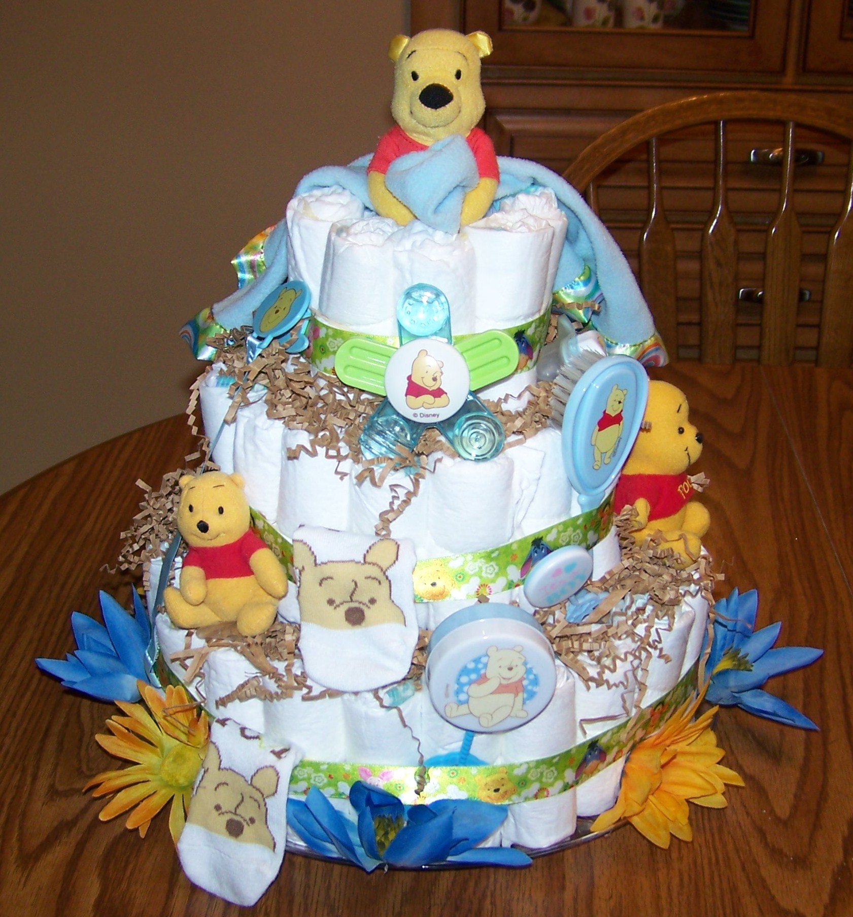 Winnie Pooh Baby Shower Diaper Cake