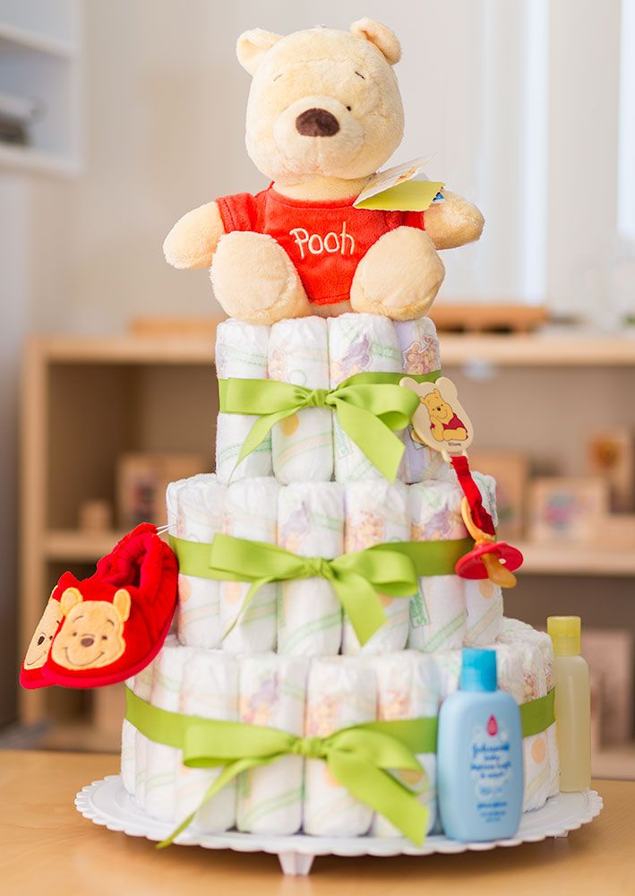 Winnie the Pooh Baby Boy Diaper Cake