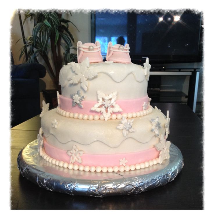 Winter Wonderland Baby Shower Cake