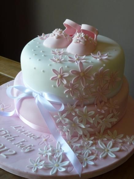 Baby Girl Baptism Cake