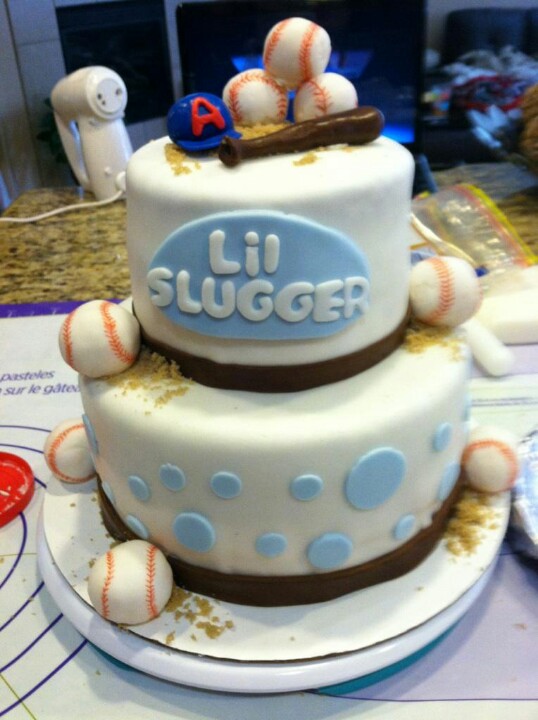 Baseball Theme Baby Shower Cake