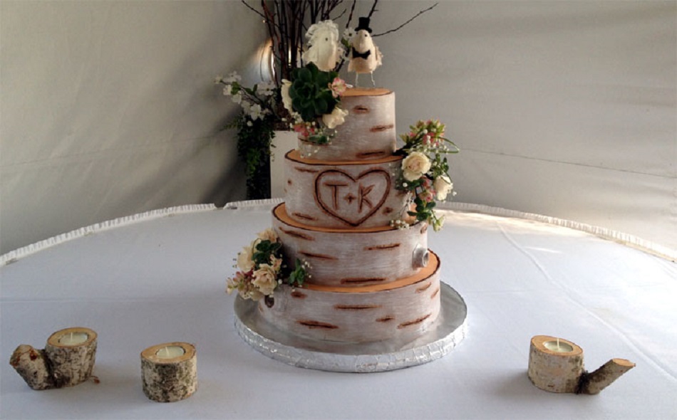 12 Simple Rustic Wedding Cakes For Groom Photo Birch Tree Cake