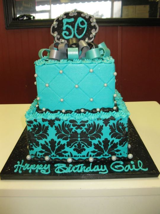 Black and Teal Birthday Cake Ideas