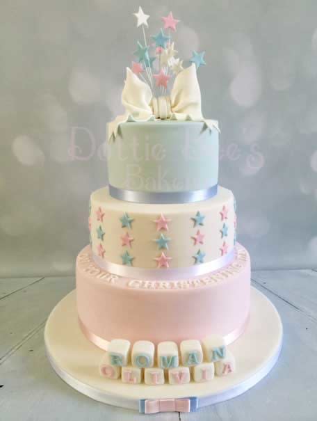 Blue Christening Cake