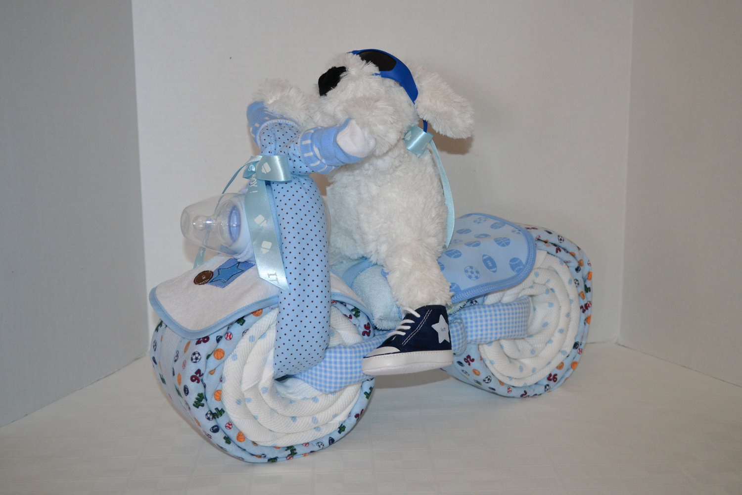 Boy Baby Shower Motorcycle Diaper Cake