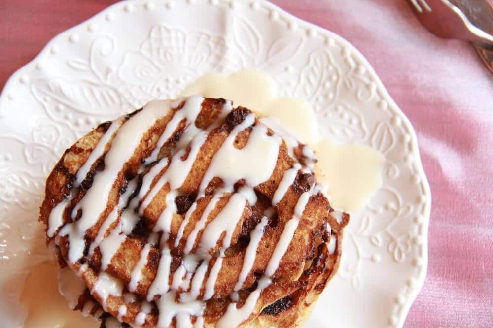 Chocolate Cinnamon Roll Pancakes