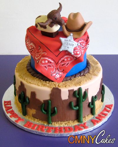 Cowboy Themed Birthday Cake