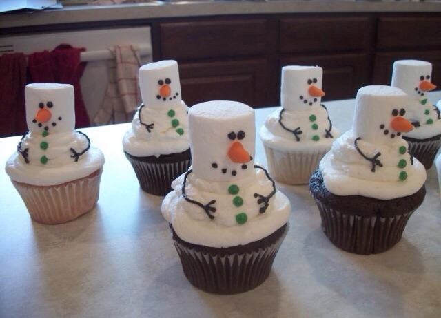 Cute Snowman Cupcakes